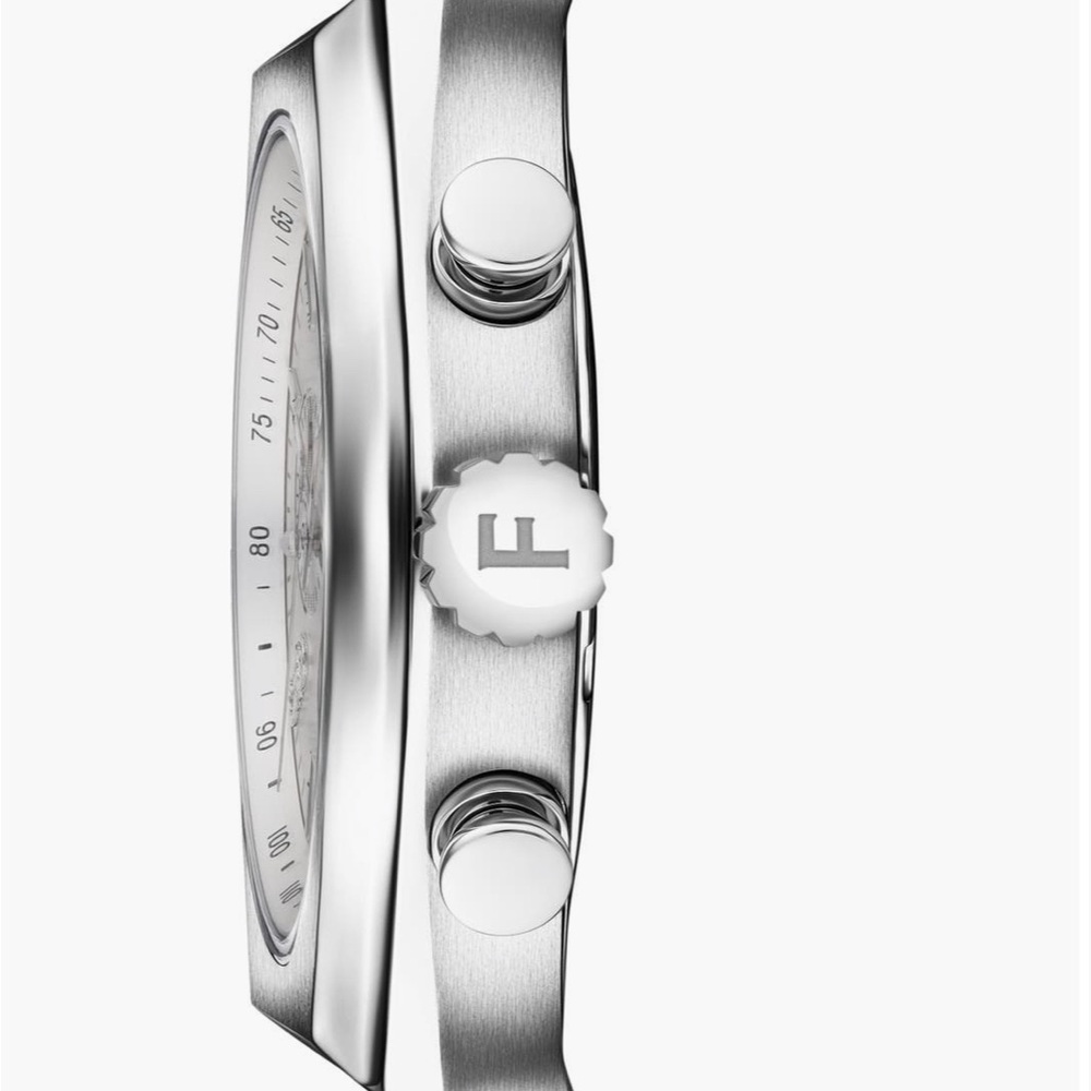 Ferragamo Watch Chronograph Silver with Black Silicone Strap - Picture 3 of 3